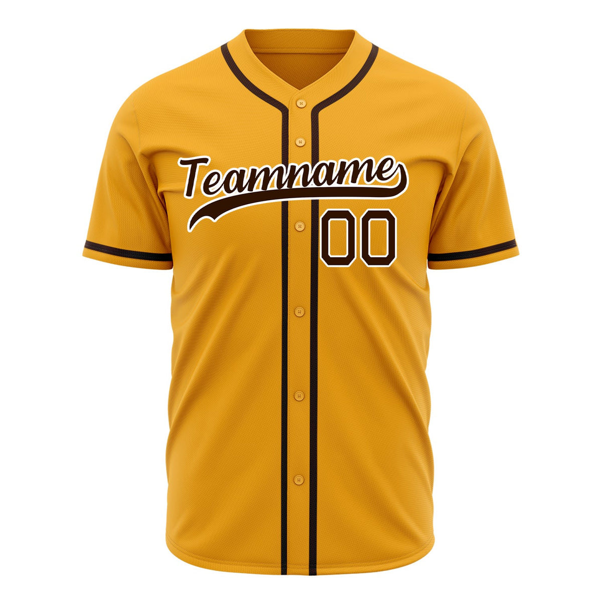 Custom Gold Baseball Jersey (With Brown Color)