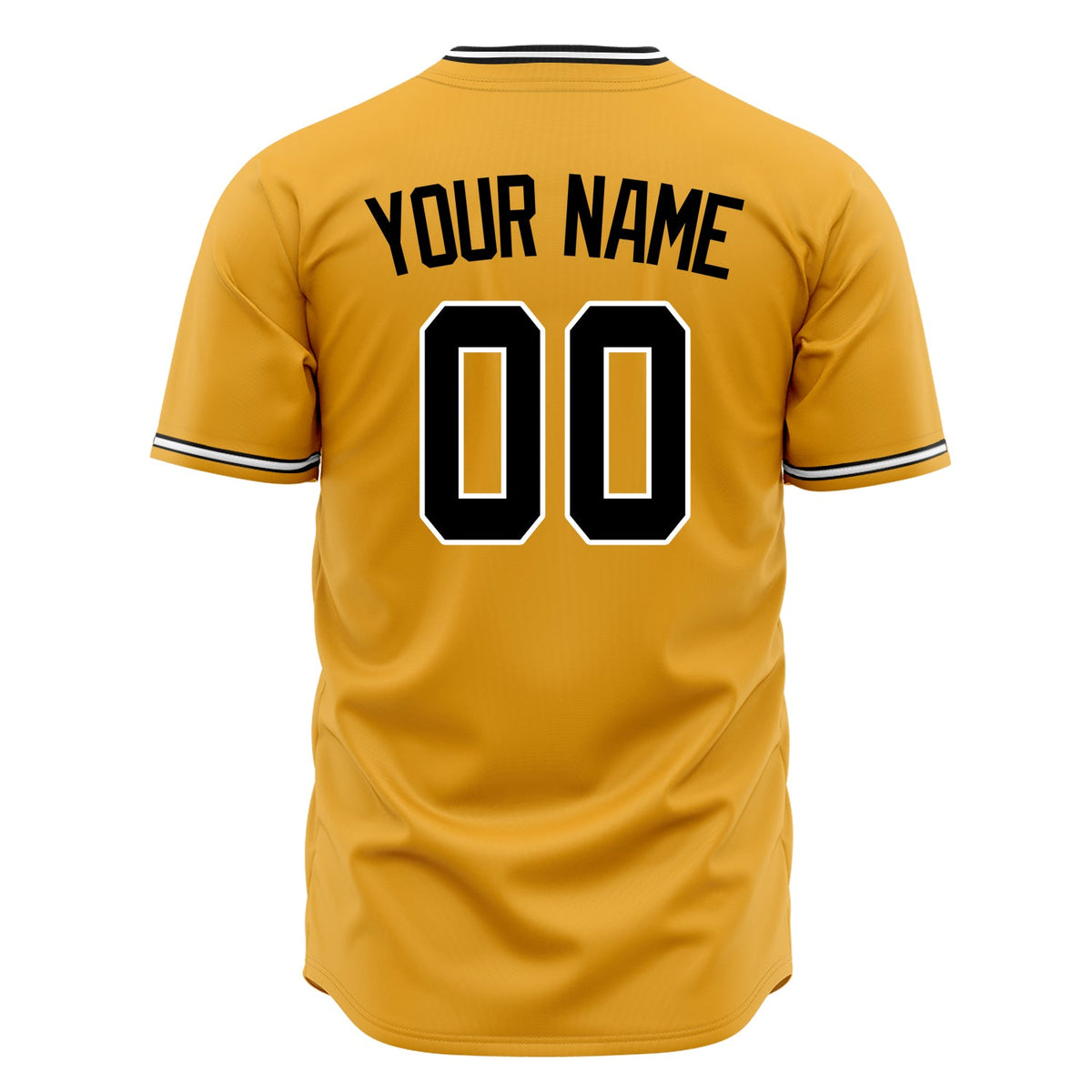 Custom Gold Baseball Jersey (With Black Color)