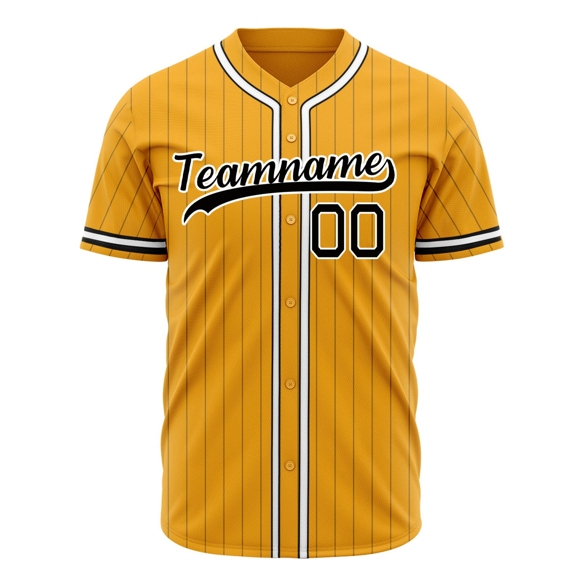 Custom Gold Baseball Jersey (With Black Brown Pinstripe)