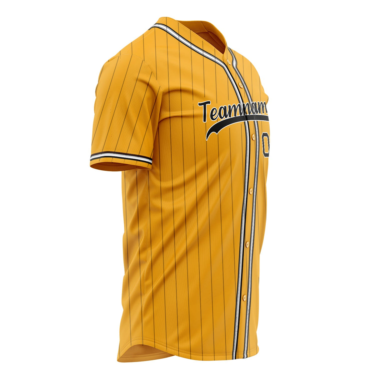 Custom Gold Baseball Jersey (With Black Brown Pinstripe)