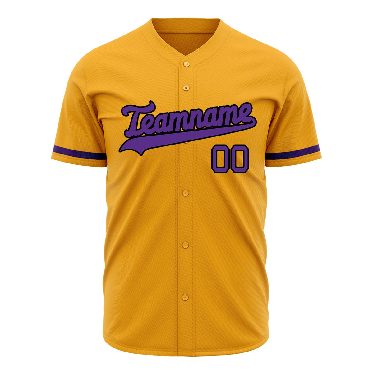 Custom Gold Baseball Jersey (With Purple Color)