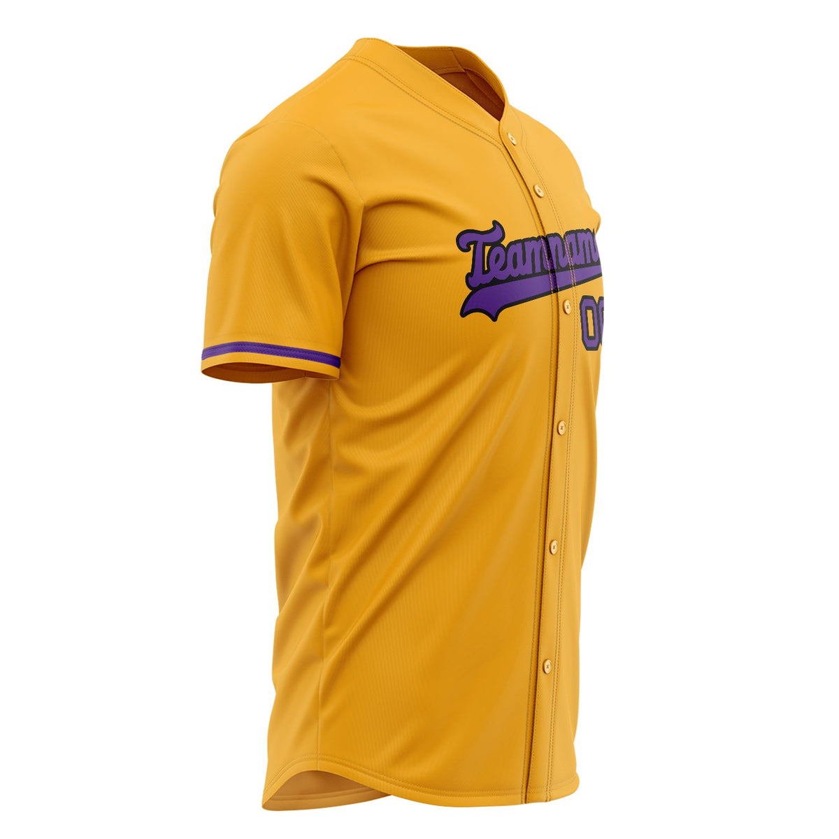 Custom Gold Baseball Jersey (With Purple Color)