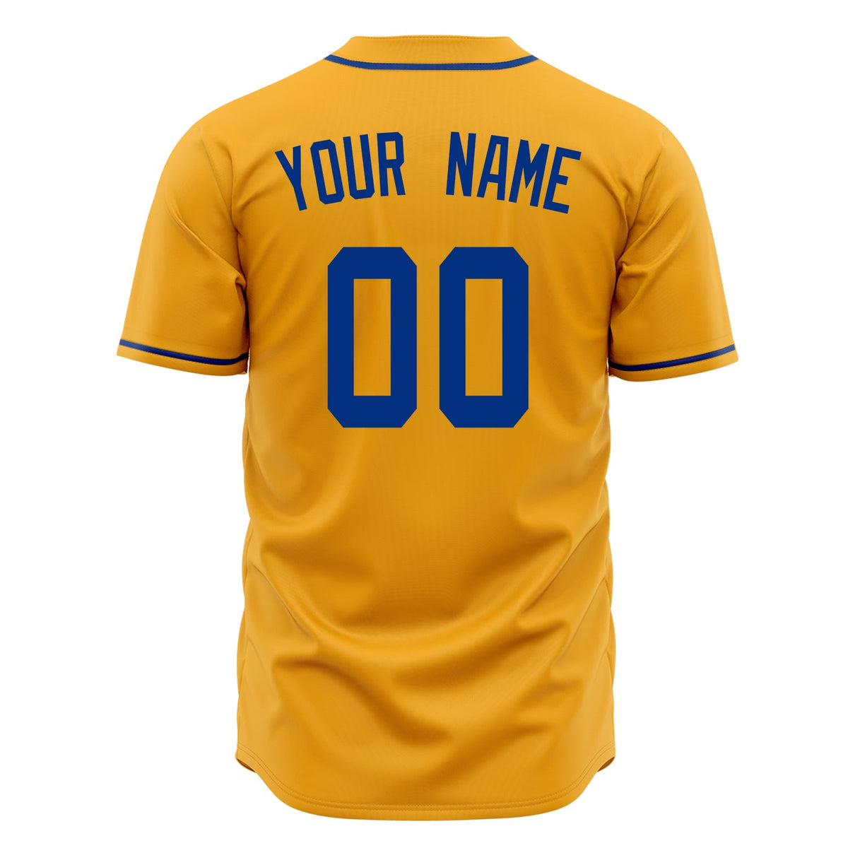 Custom Gold Baseball Jersey (With Royal Color)