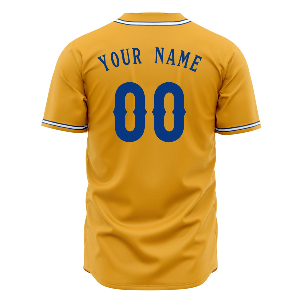 Custom Gold Baseball Jersey (With Royal Color)