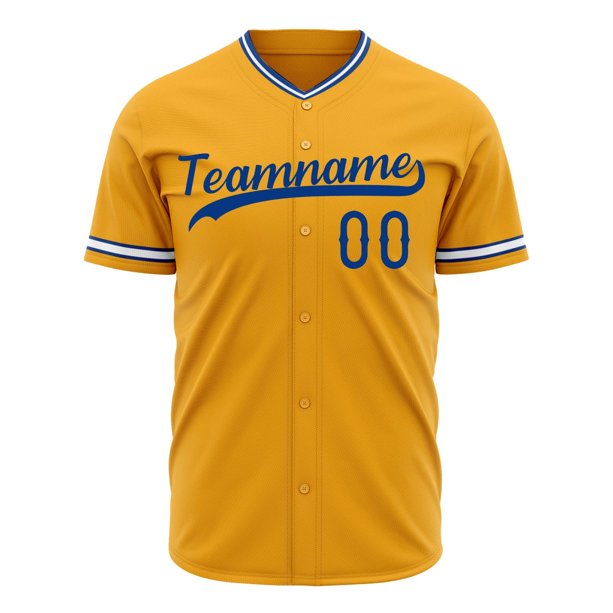 Custom Gold Baseball Jersey (With Royal Color)