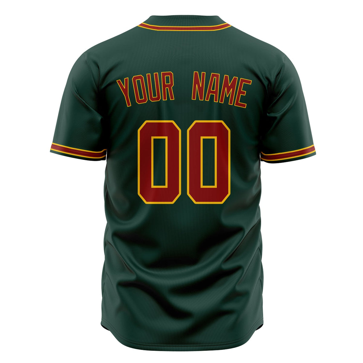 Custom Green Baseball Jersey (With Red Color)