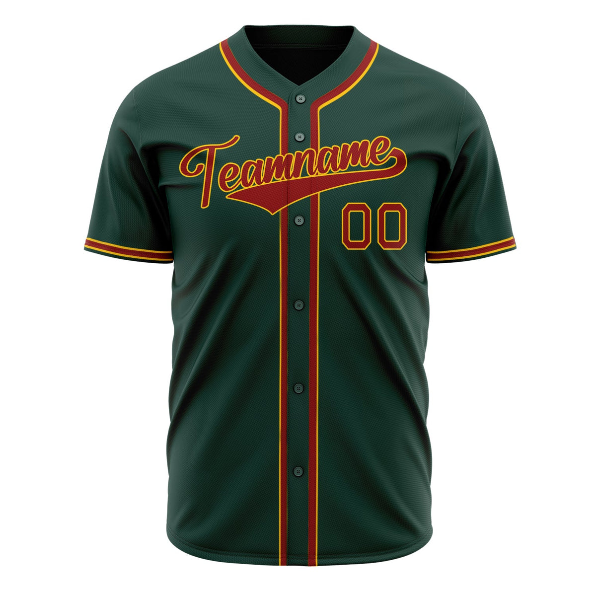 Custom Green Baseball Jersey (With Red Color)