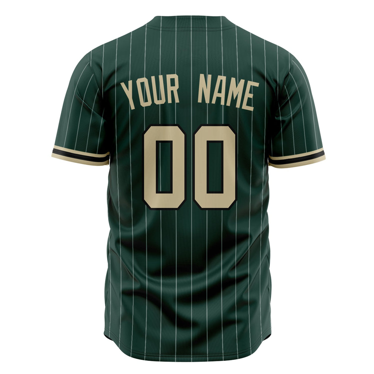 Custom Green Baseball Jersey (With Cream White Pinstripe)