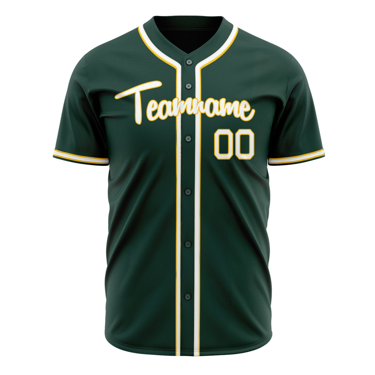 Custom Green Baseball Jersey (With White Color)