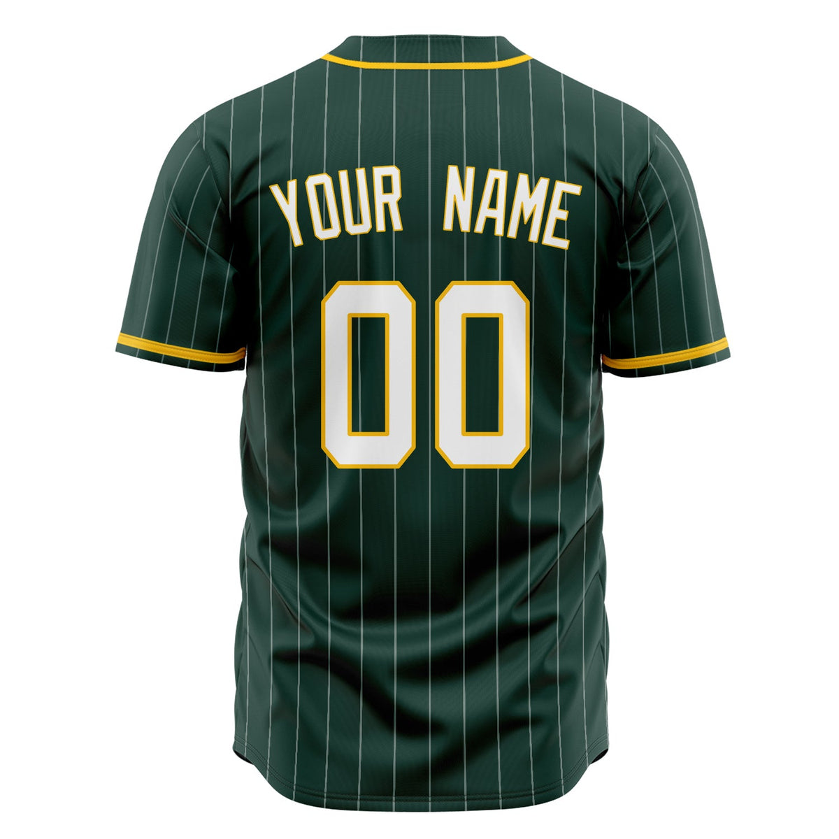 Custom Green Baseball Jersey (With White White Pinstripe)