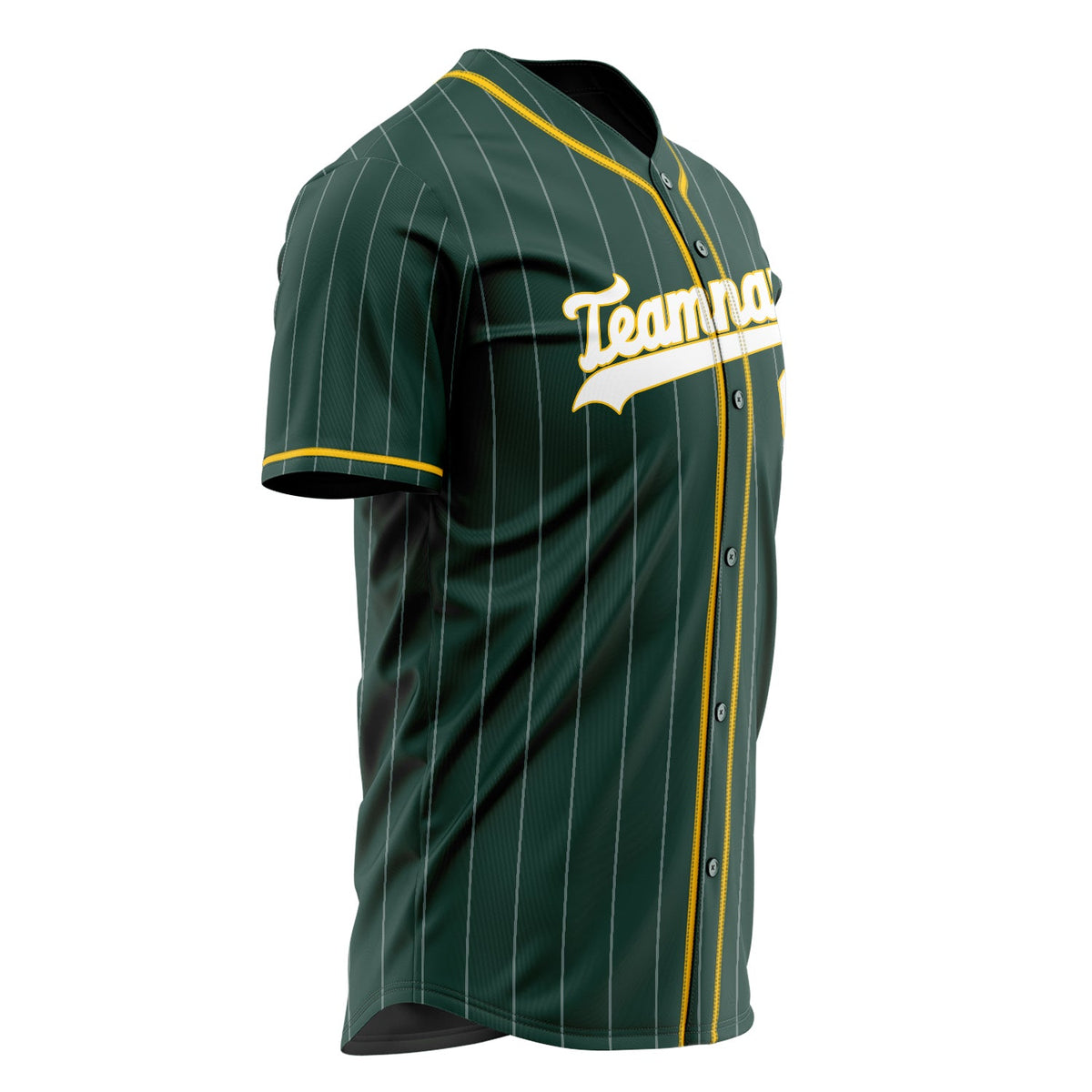 Custom Green Baseball Jersey (With White White Pinstripe)