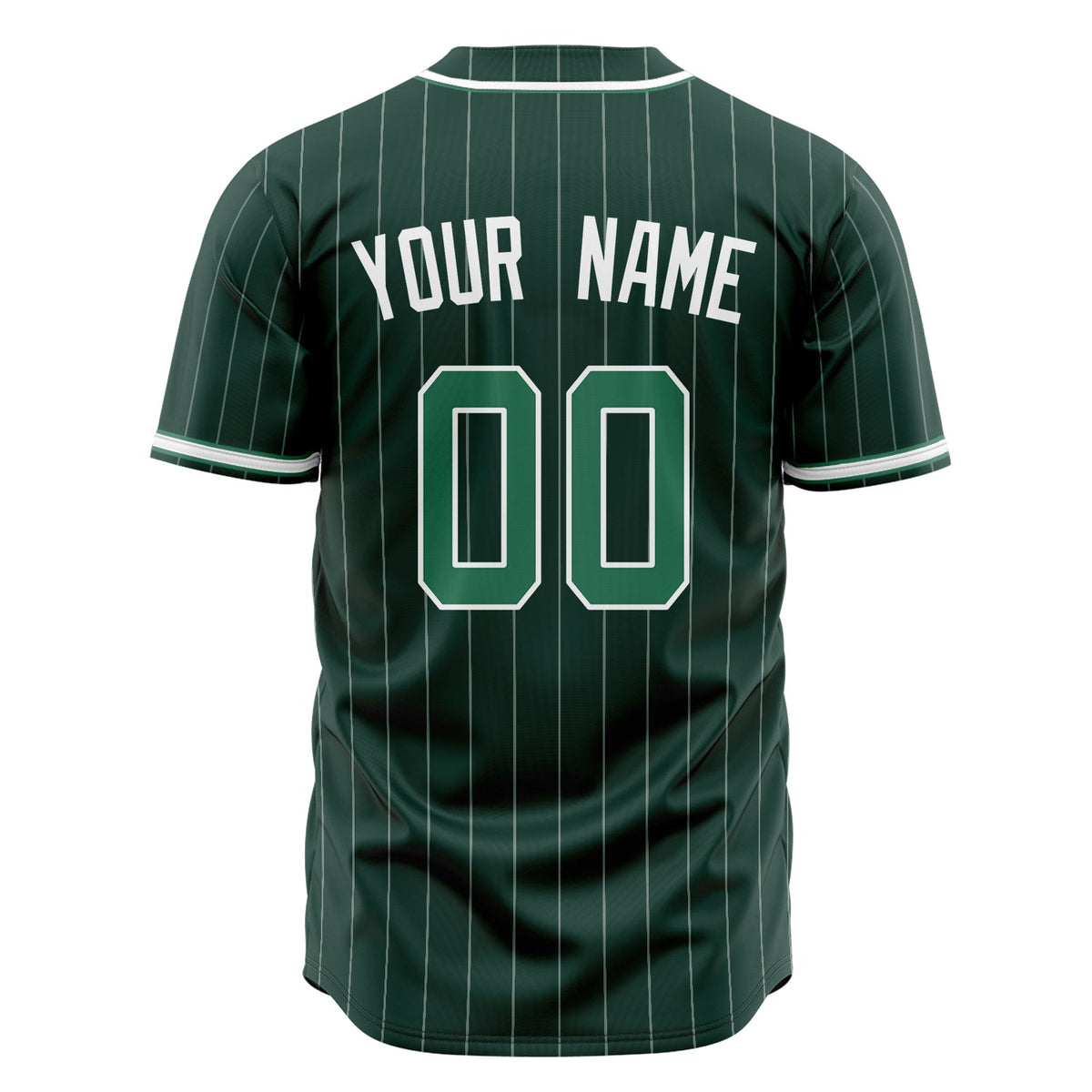 Custom Green Baseball Jersey (With Kelly Green White Pinstripe)