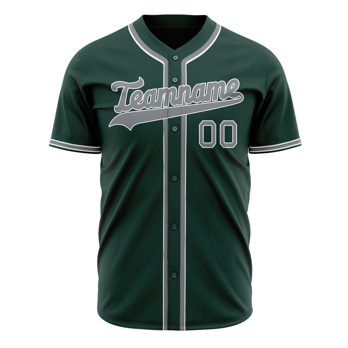 Custom Green Baseball Jersey (With Gray Color)