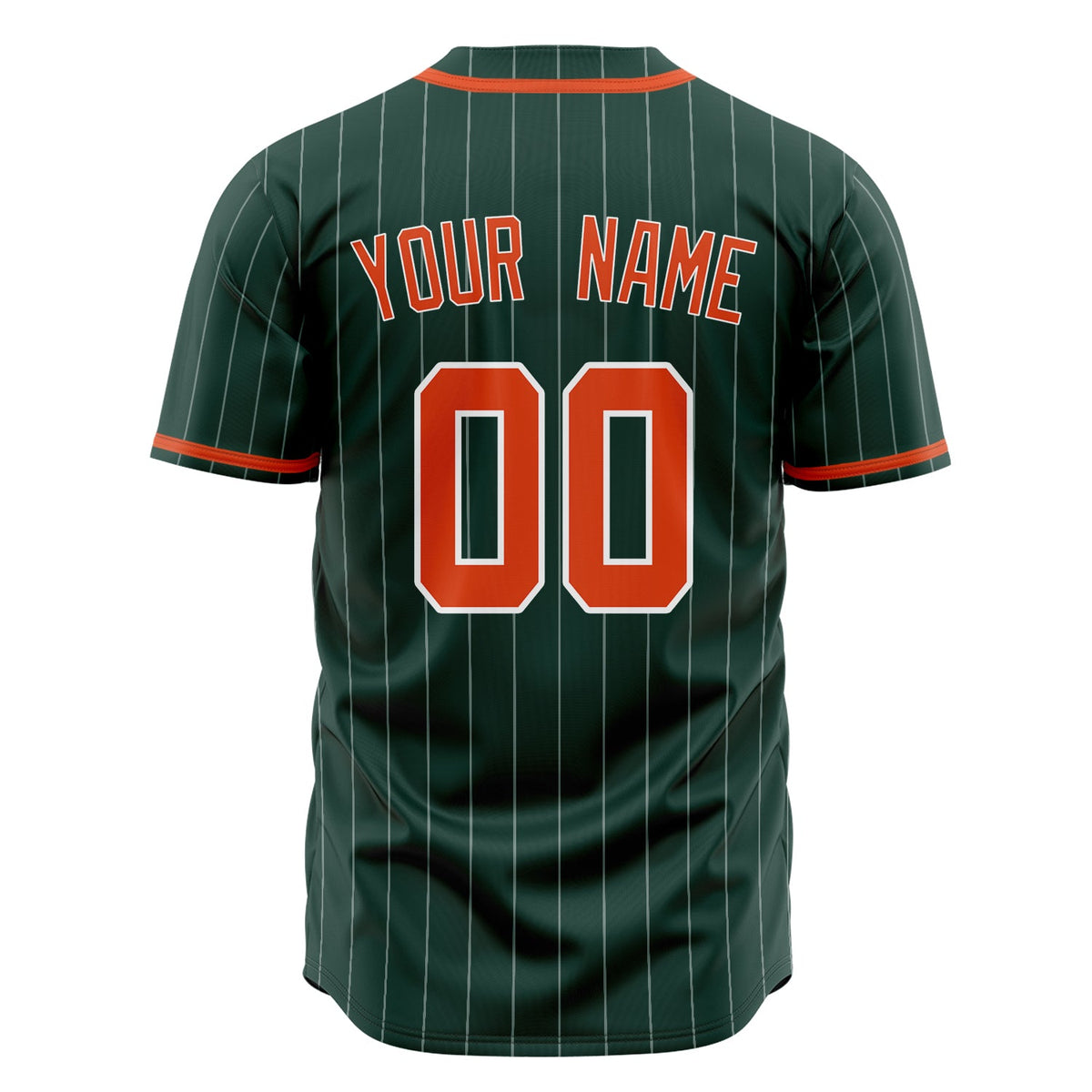 Custom Green Baseball Jersey (With Red White Pinstripe)