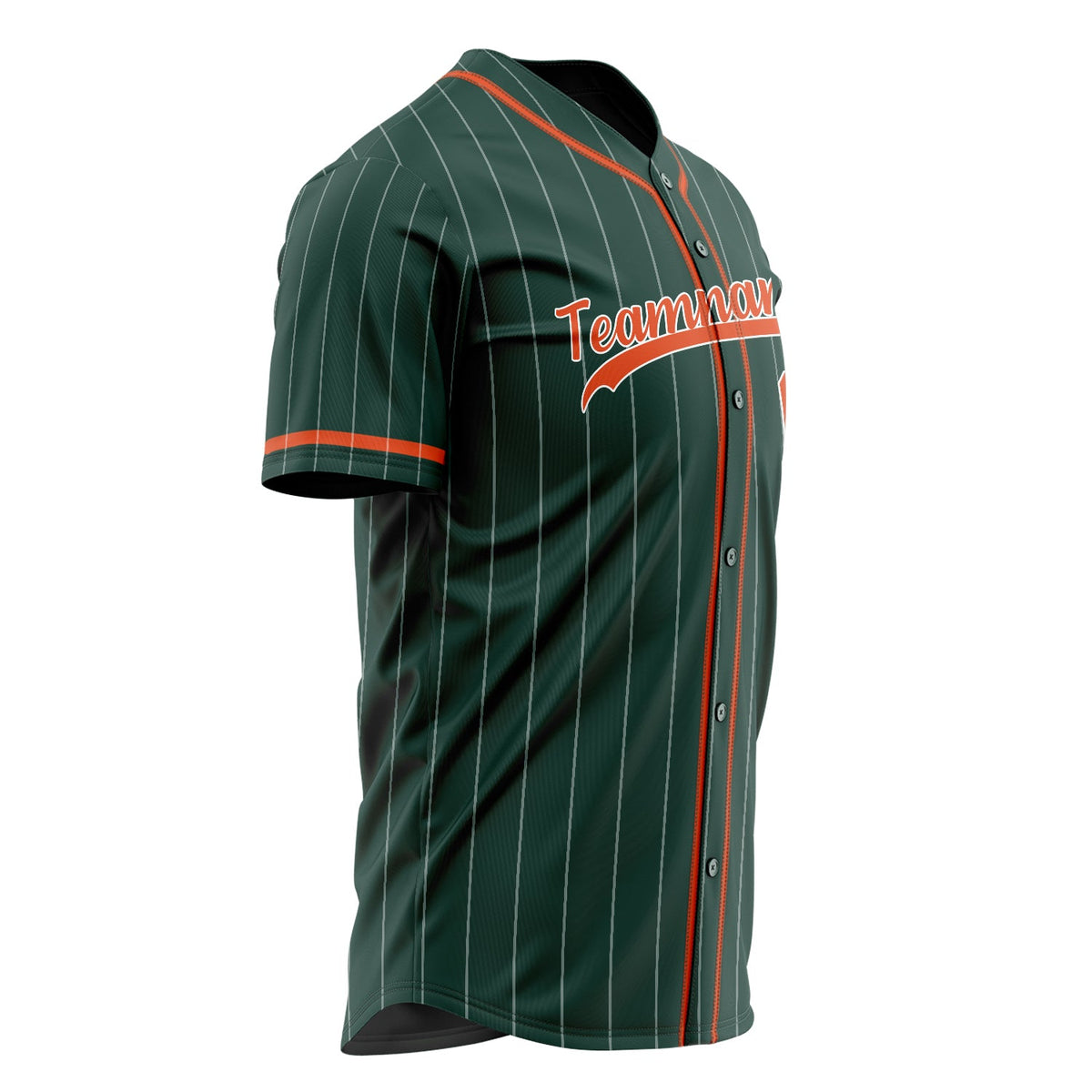 Custom Green Baseball Jersey (With Red White Pinstripe)