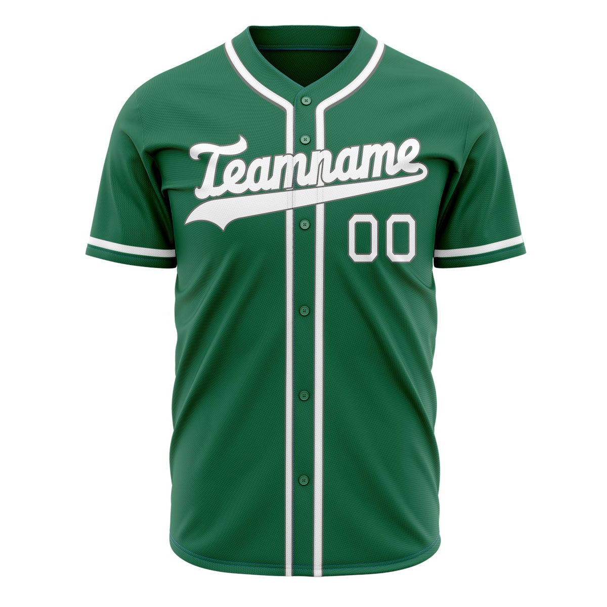 Custom Kelly Green Baseball Jersey (With White Color)