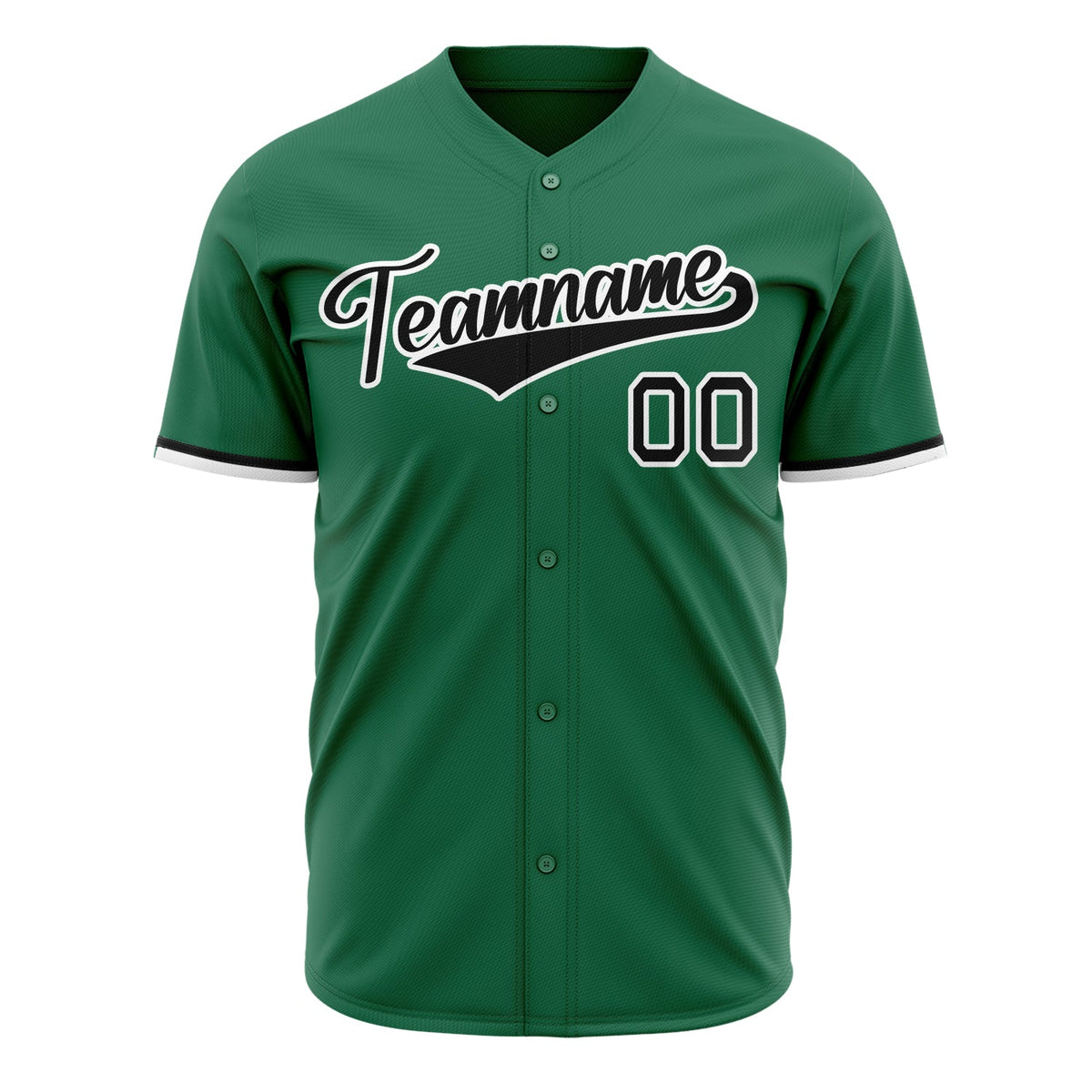 Custom Kelly Green Baseball Jersey (With Black Color)