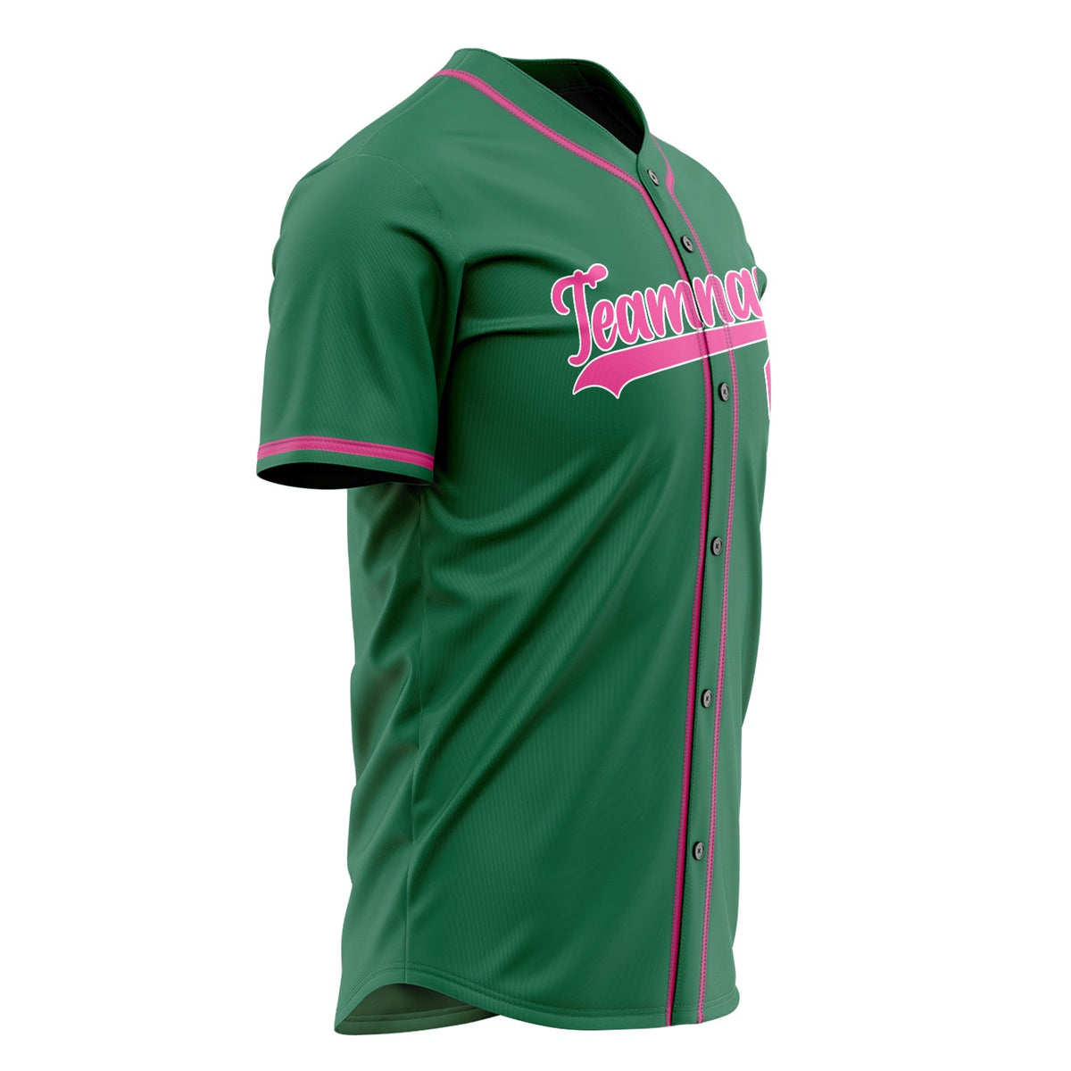 Custom Kelly Green Baseball Jersey (With Pink Color)