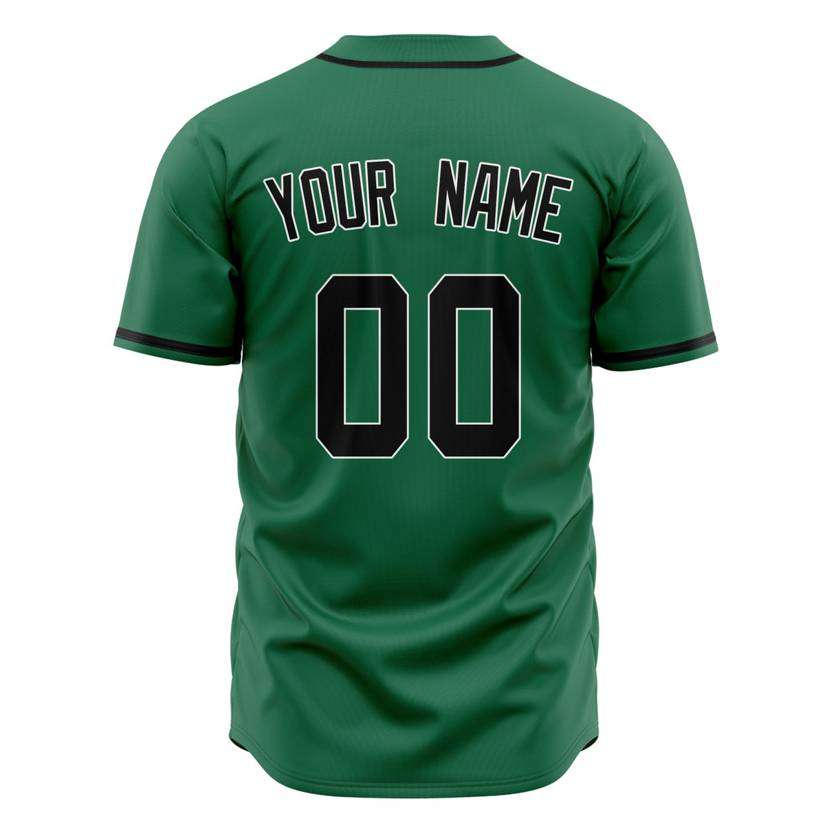 Custom Kelly Green Baseball Jersey (With Black Color)