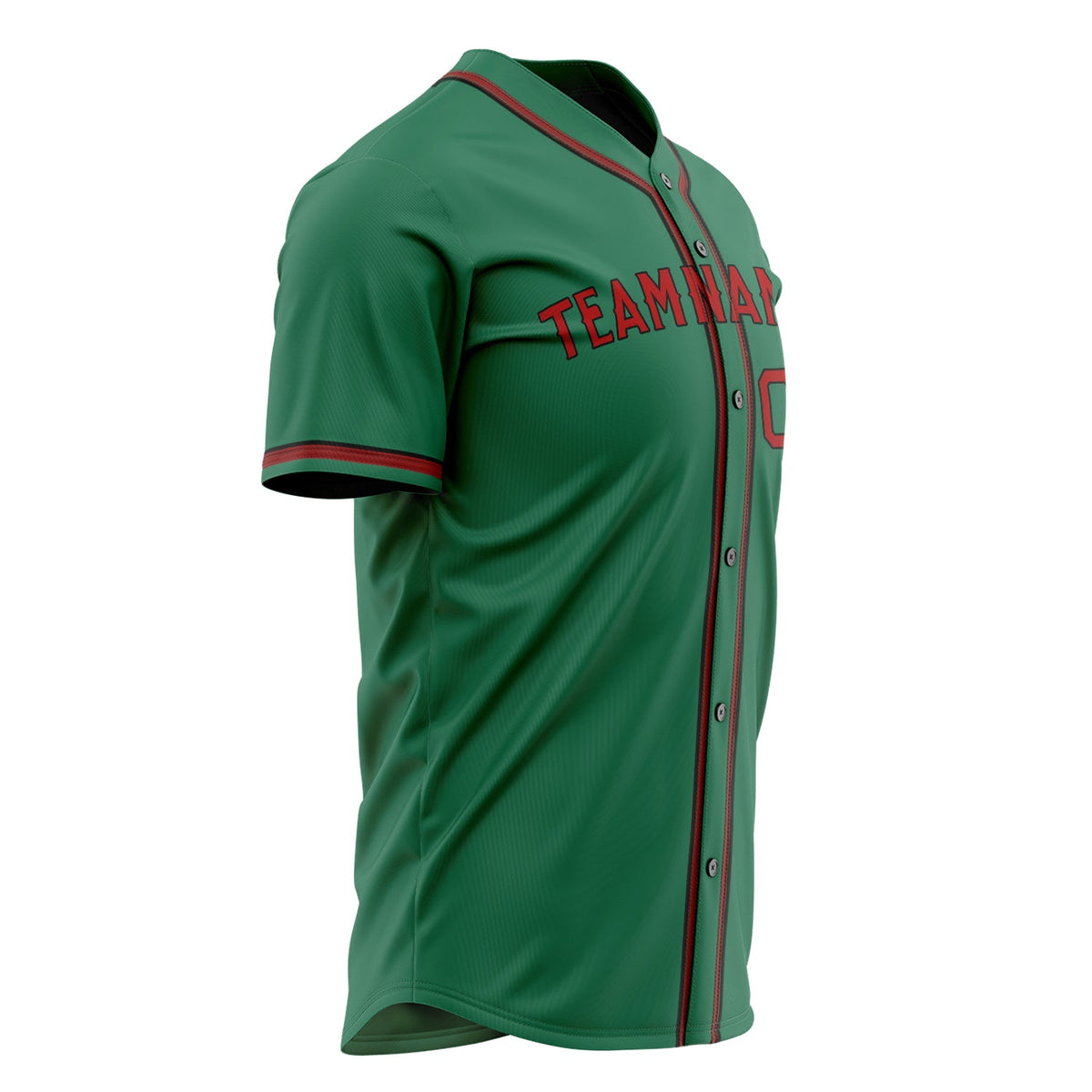 Custom Kelly Green Baseball Jersey (With Red Color)