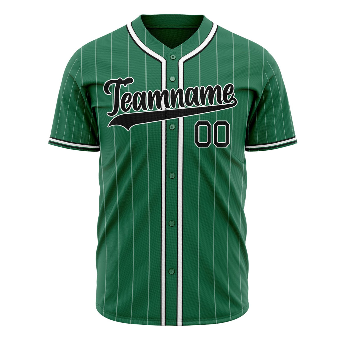 Custom Kelly Green Baseball Jersey (With Black Color)