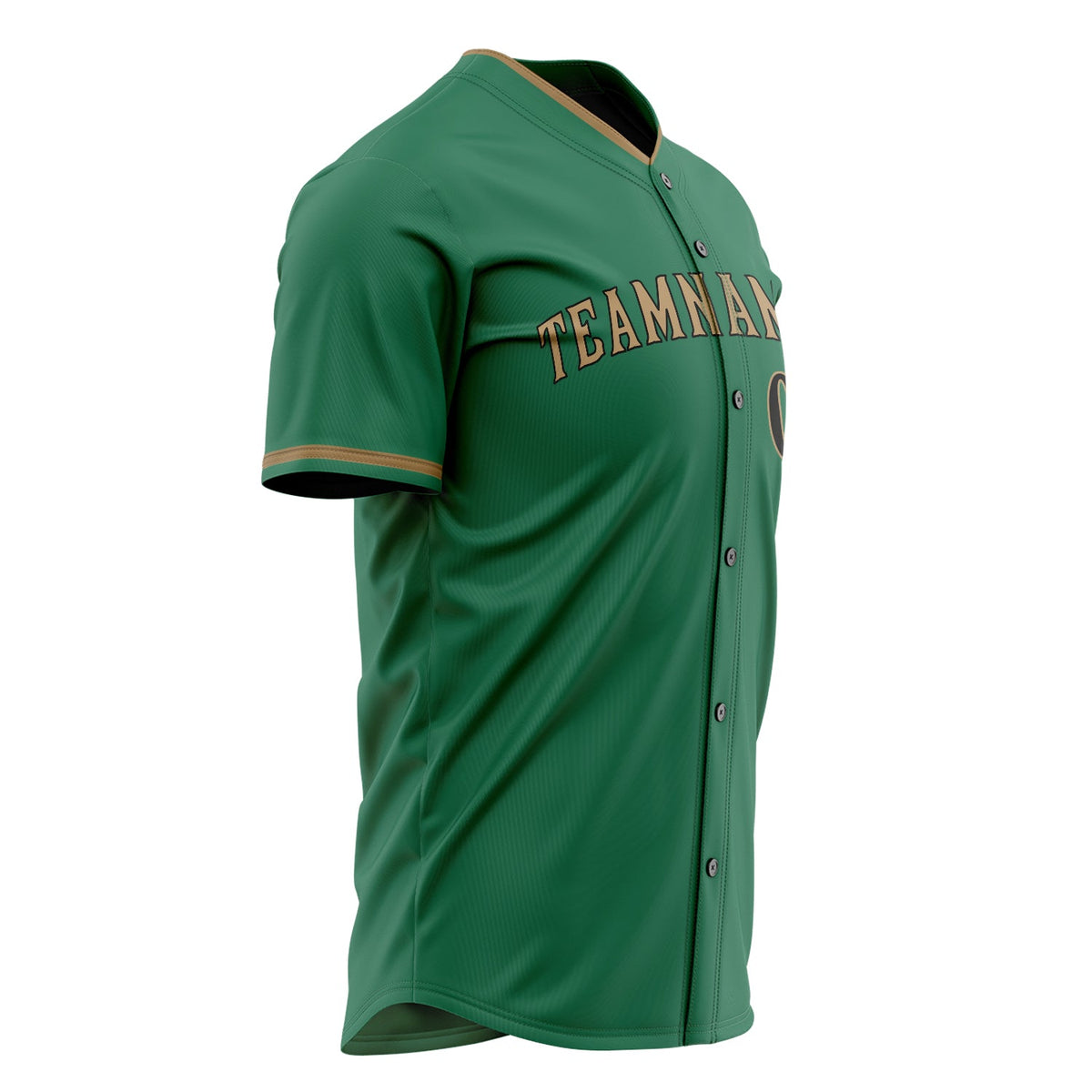 Custom Kelly Green Baseball Jersey (With Old Gold Color)