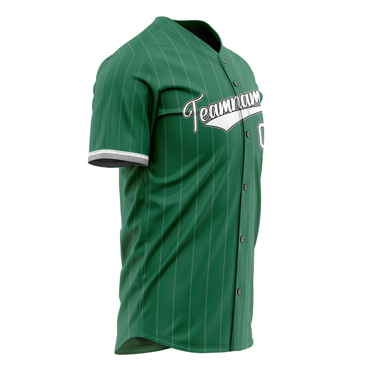 Custom Kelly Green Baseball Jersey (With White White Pinstripe)