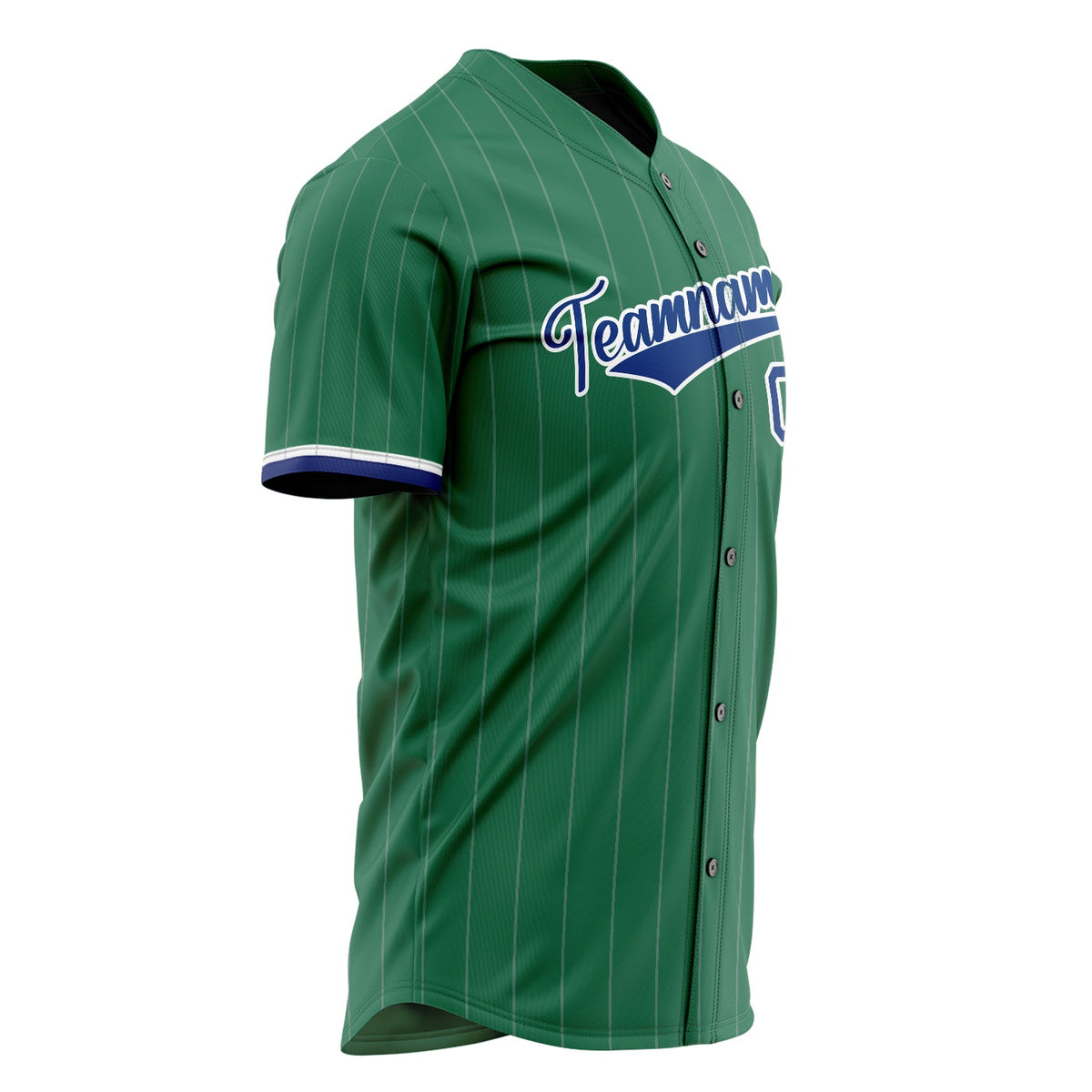 Custom Kelly Green Baseball Jersey (With Royal White Pinstripe)