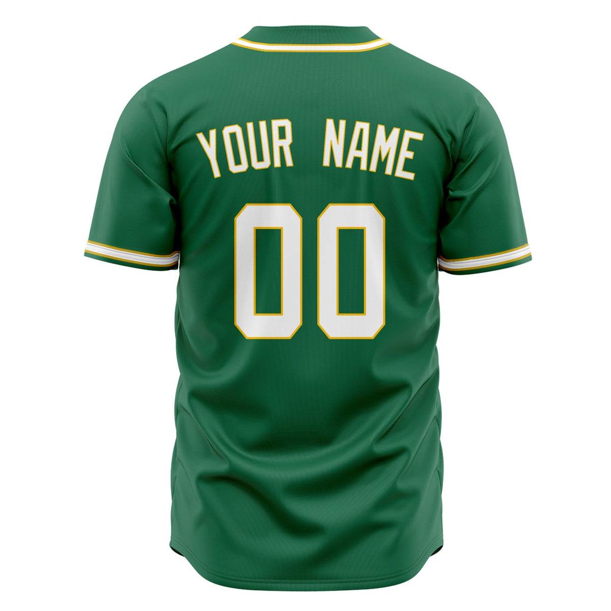 Custom Kelly Green Baseball Jersey (With White Color)