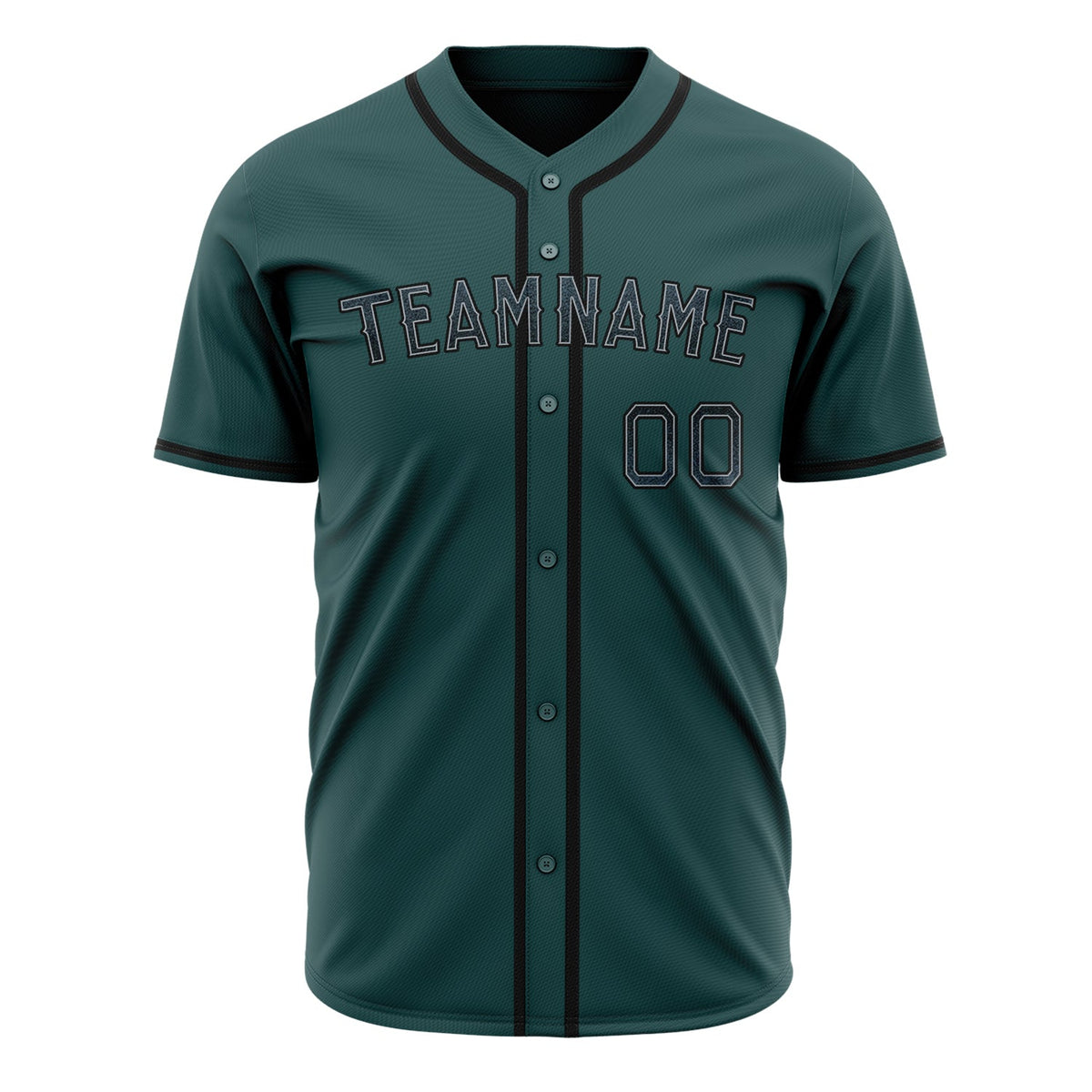 Custom Midnight Green Baseball Jersey (With Black Color)