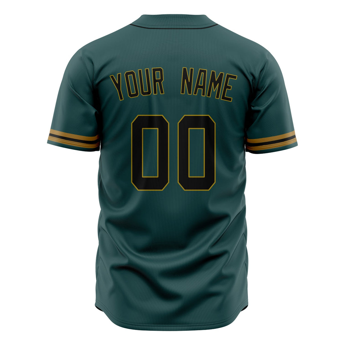 Custom Midnight Green Baseball Jersey (With Black Color)