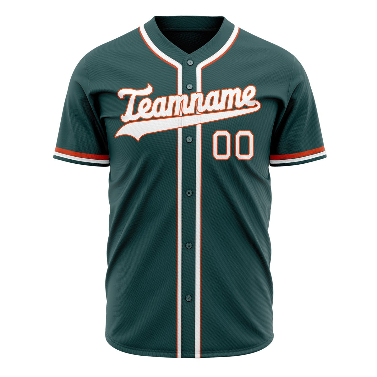 Custom Midnight Green Baseball Jersey (With White Color)