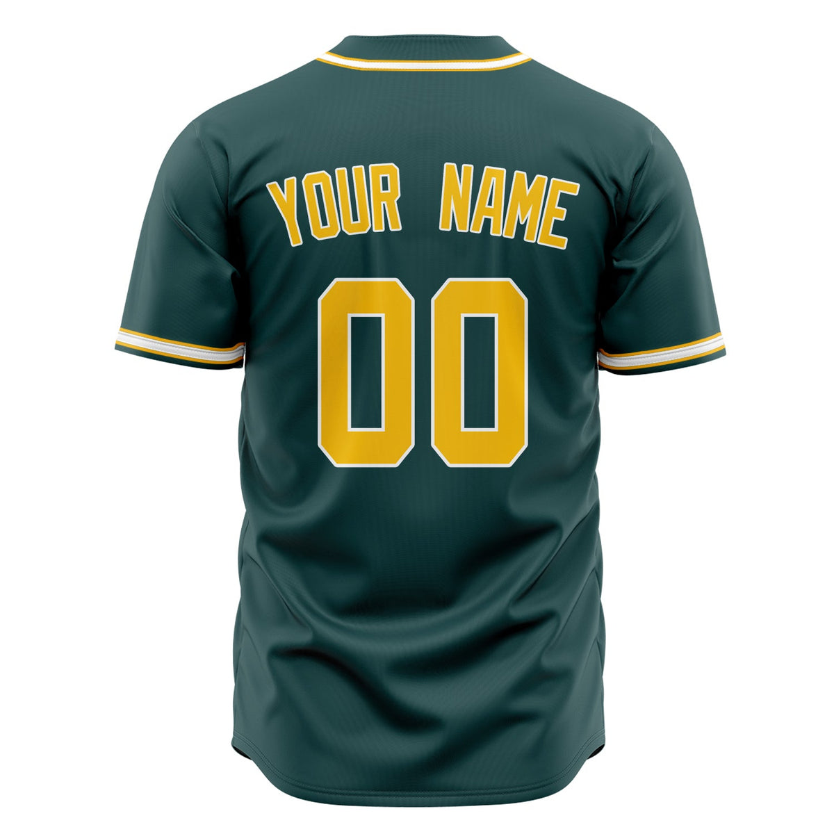 Custom Midnight Green Baseball Jersey (With Gold Color)