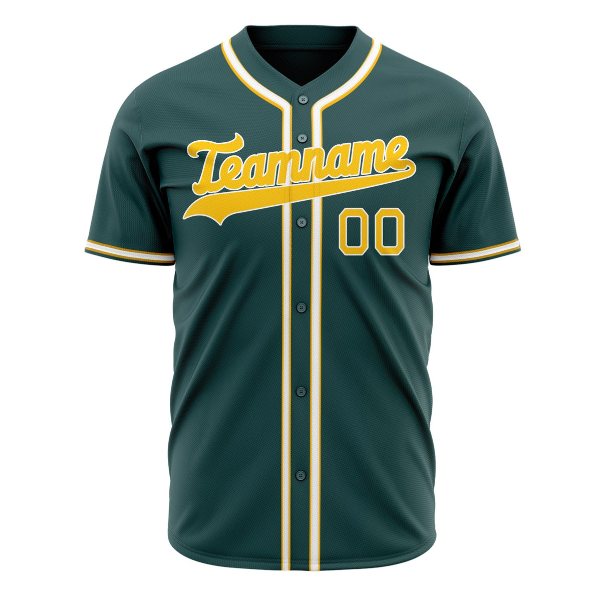 Custom Midnight Green Baseball Jersey (With Gold Color)