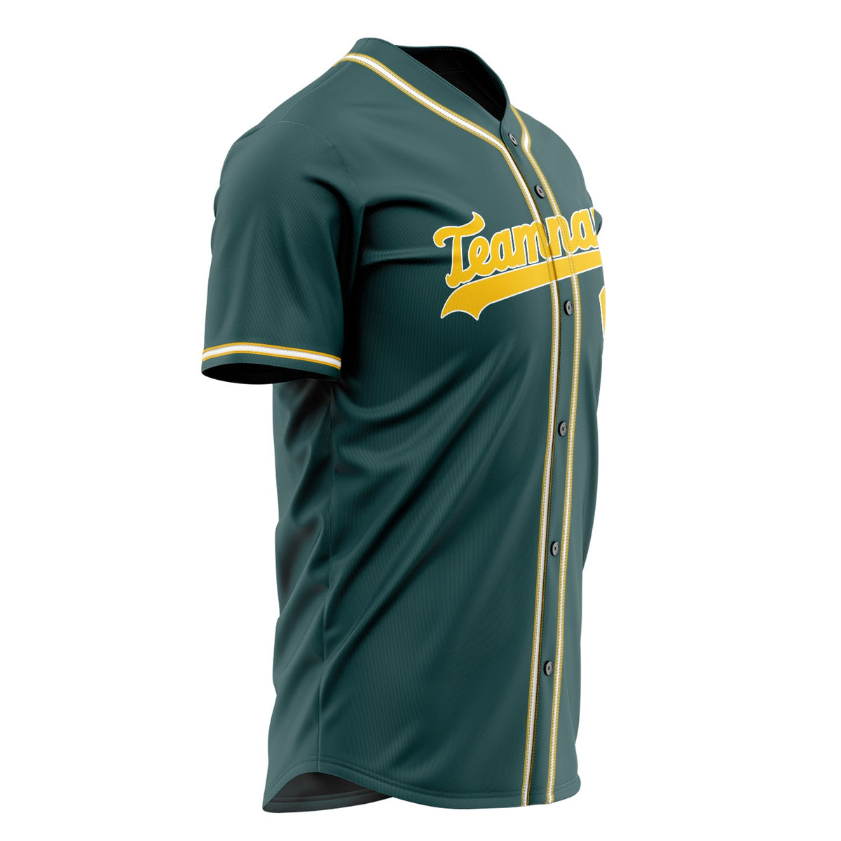 Custom Midnight Green Baseball Jersey (With Gold Color)