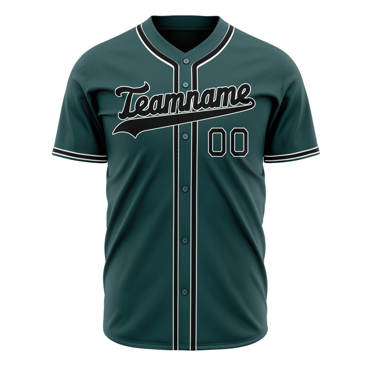 Custom Midnight Green Baseball Jersey (With Black Color)