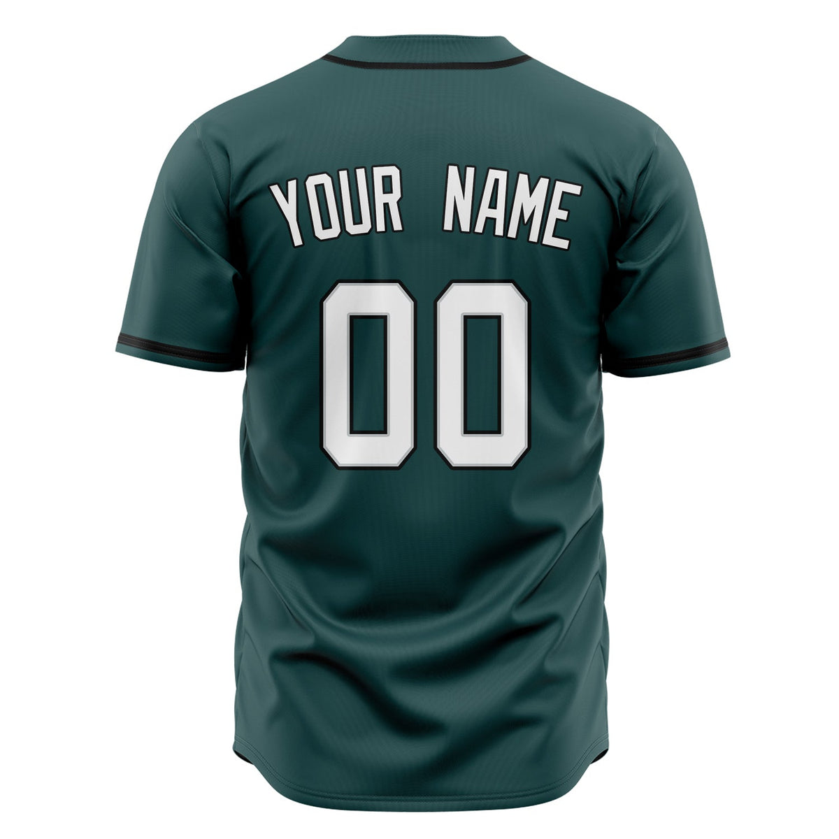 Custom Midnight Green Baseball Jersey (With White Color)