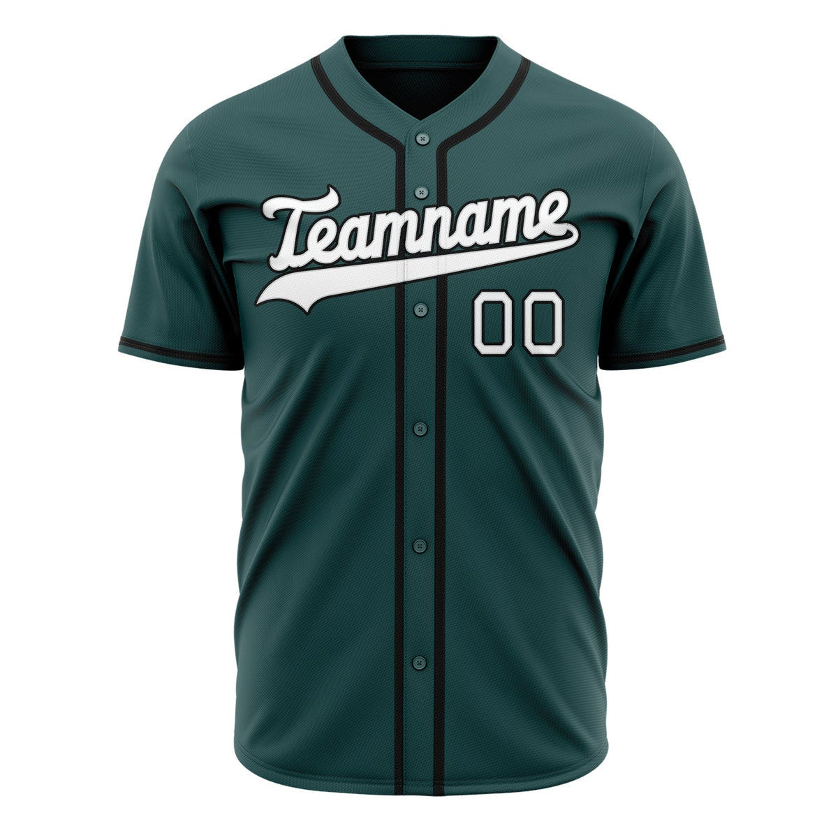 Custom Midnight Green Baseball Jersey (With White Color)