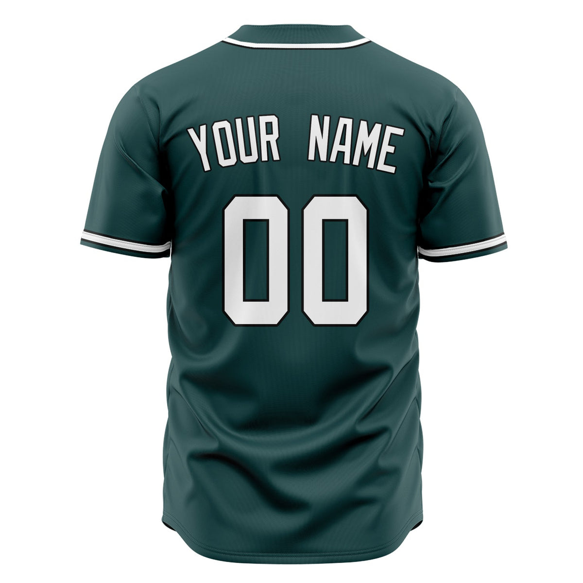 Custom Midnight Green Baseball Jersey (With White Color)