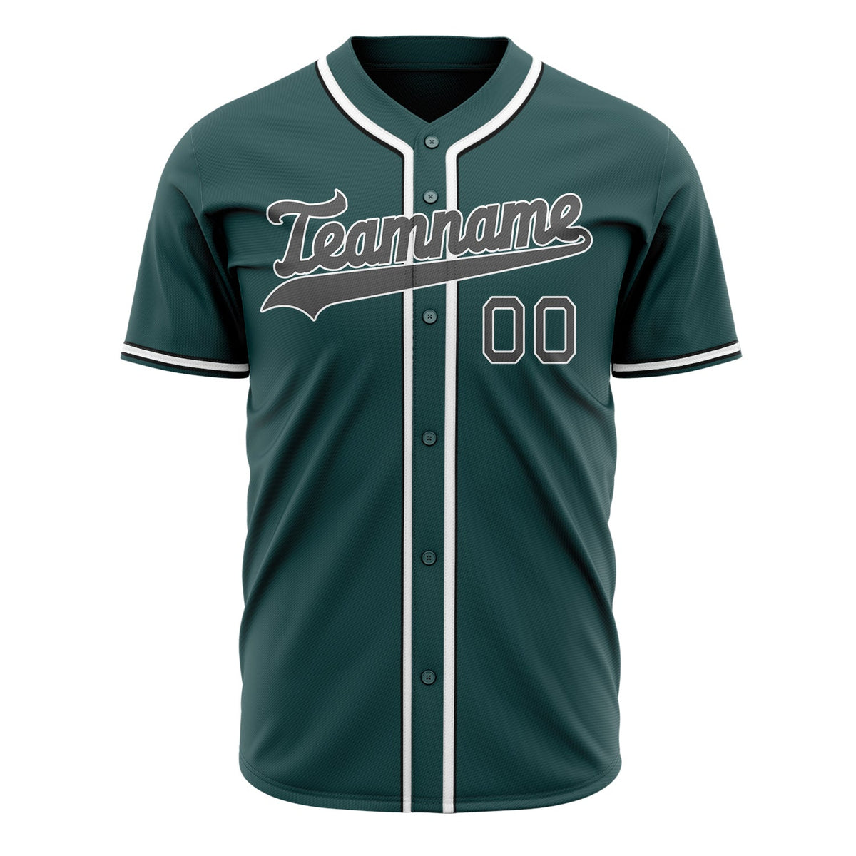 Custom Midnight Green Baseball Jersey (With White Color)