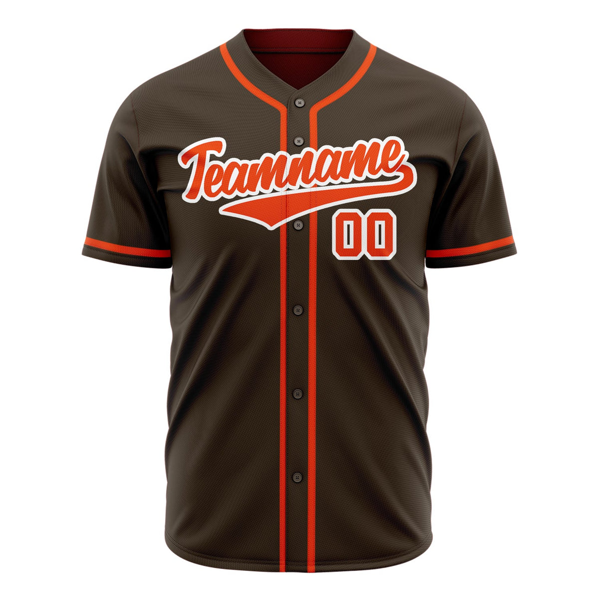 Custom Brown Baseball Jersey (With Orange Color)