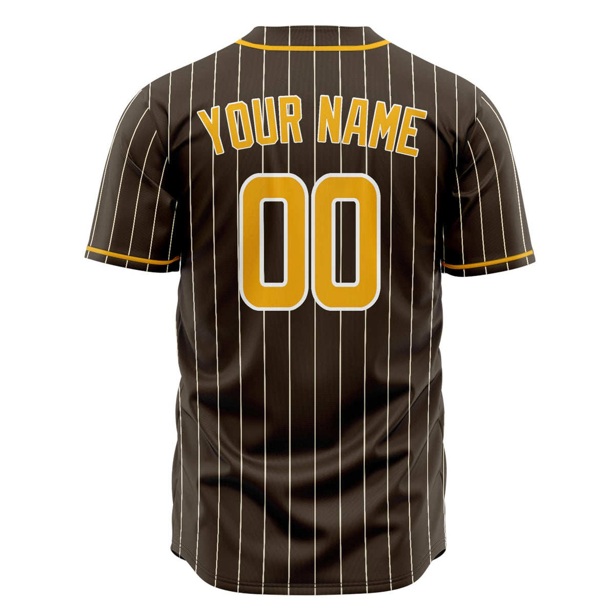 Custom Brown Baseball Jersey (With Gold White Pinstripe)