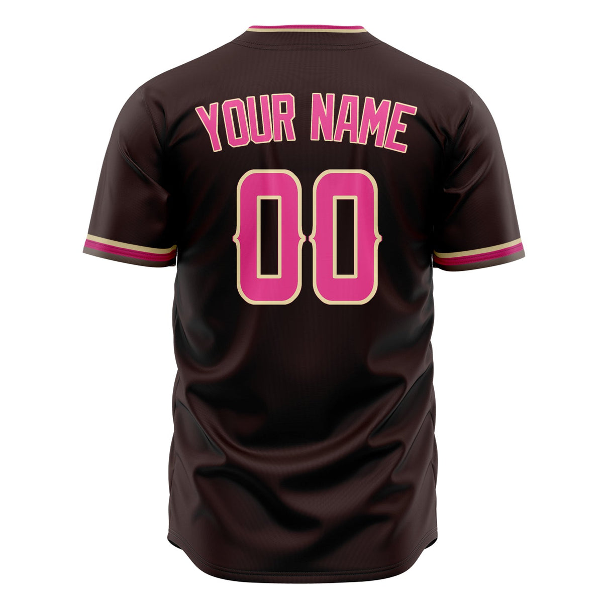 Custom Brown Baseball Jersey (With Pink Color)