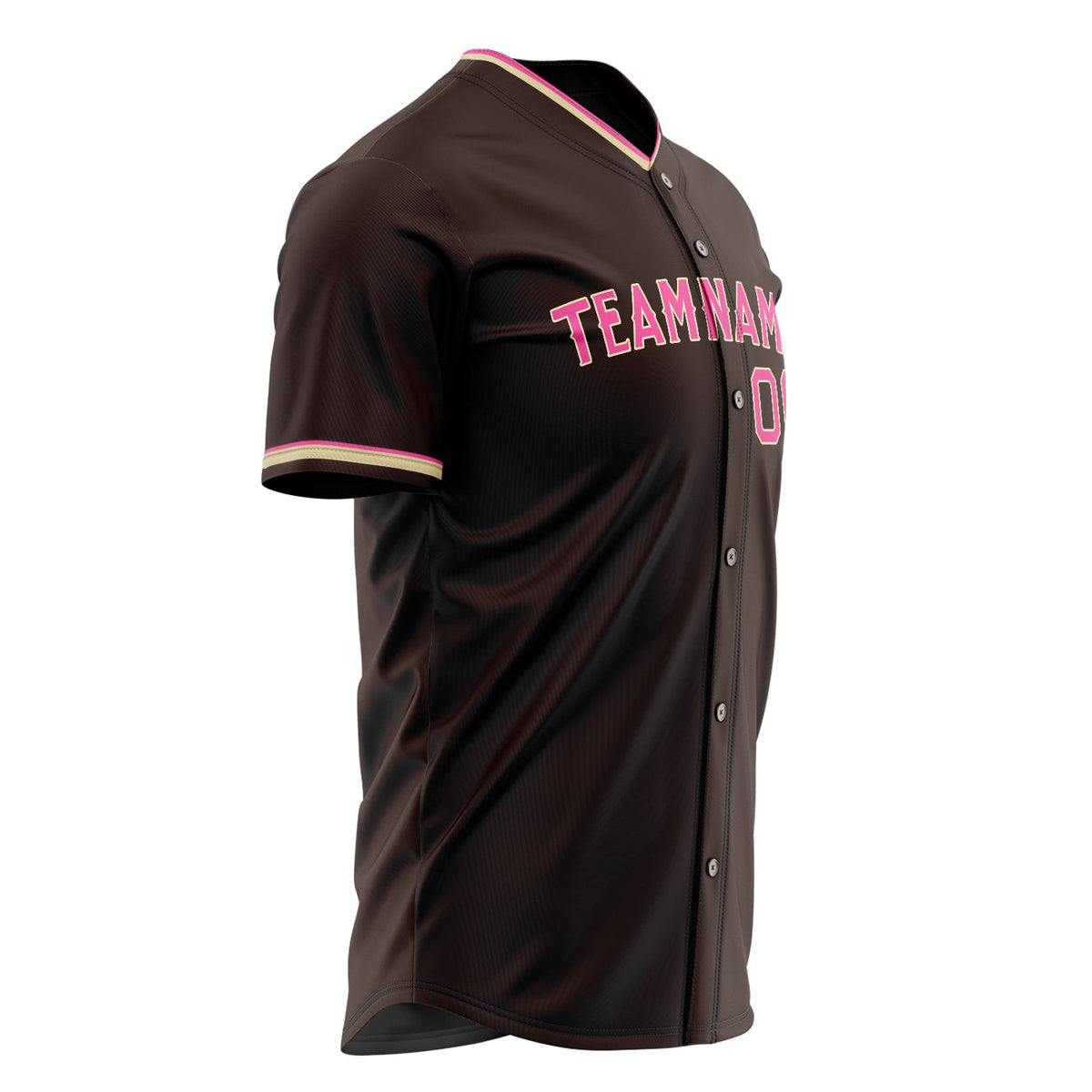 Custom Brown Baseball Jersey (With Pink Color)