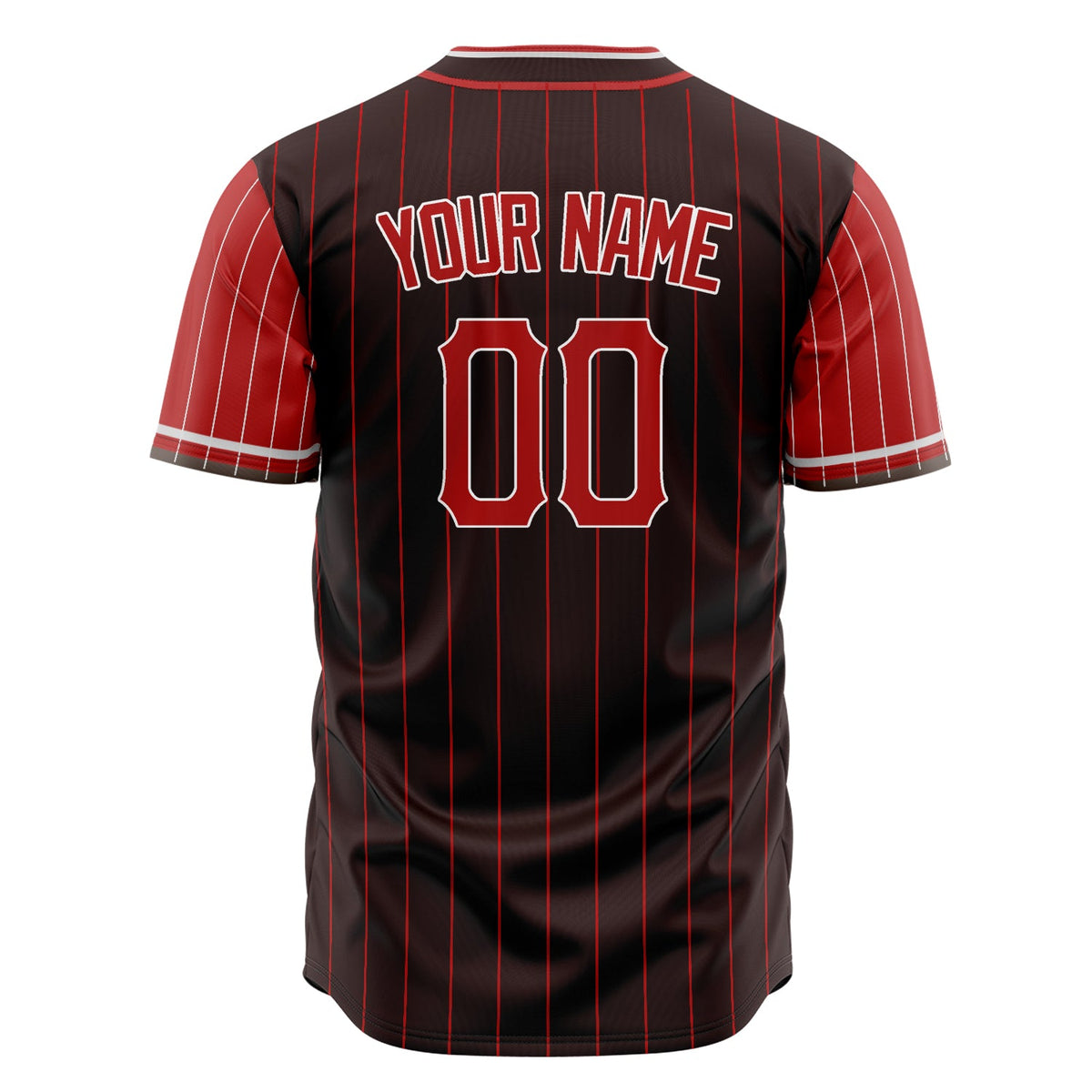 Custom Brown Baseball Jersey (With Red Red Pinstripe)