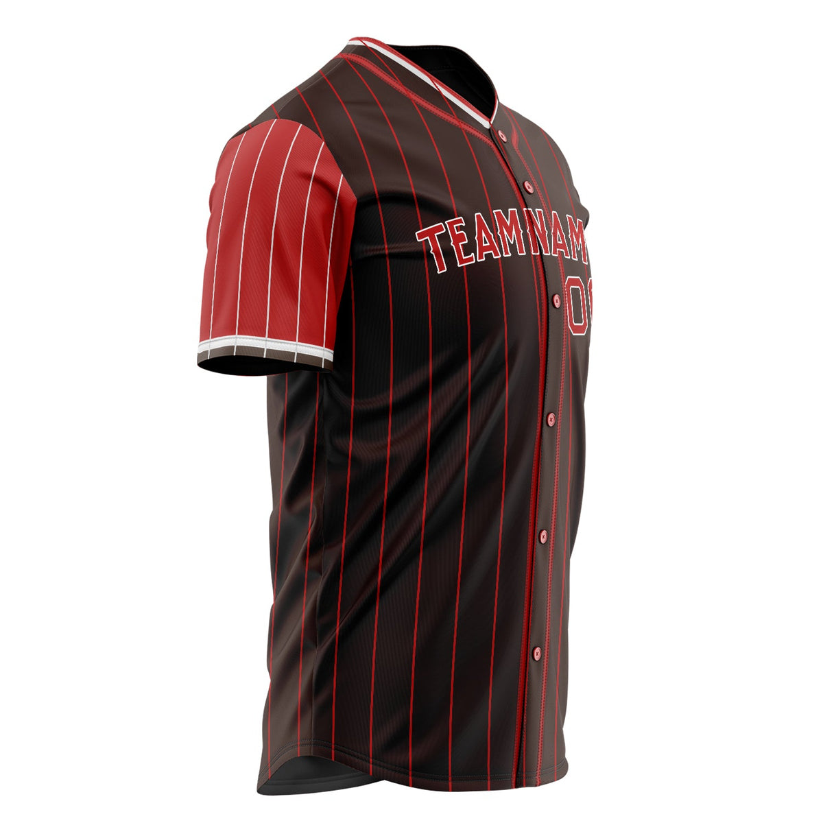 Custom Brown Baseball Jersey (With Red Red Pinstripe)