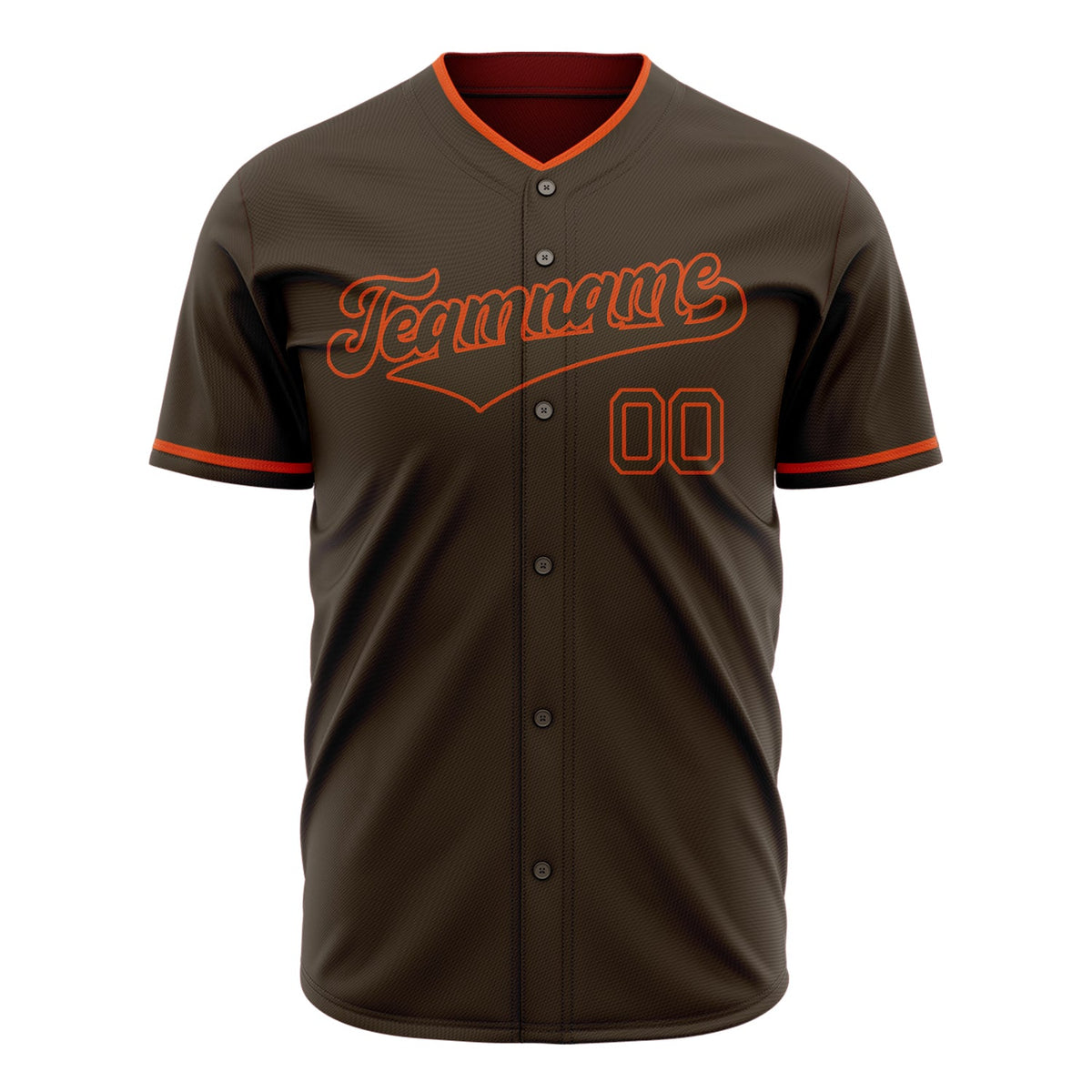 Custom Brown Baseball Jersey (With Orange Color)