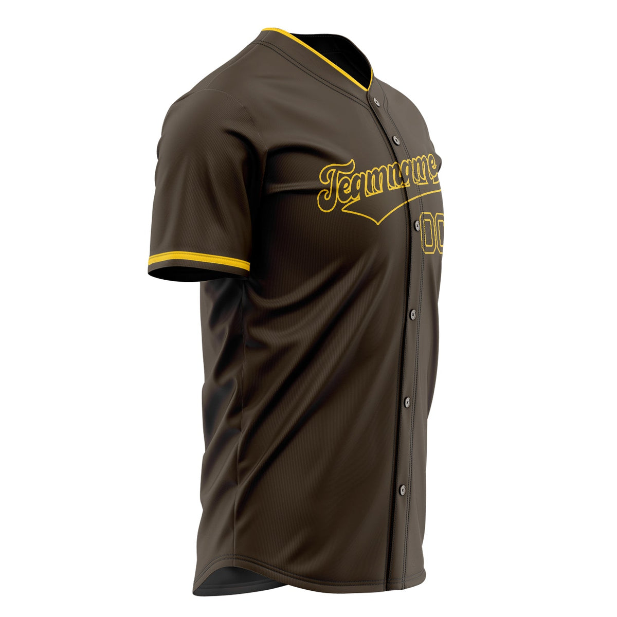 Custom Brown Baseball Jersey (With Gold Color)