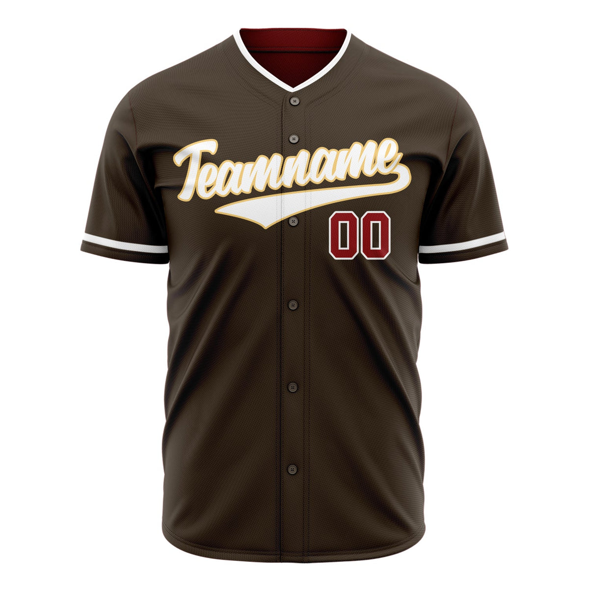 Custom Brown Baseball Jersey (With White Color)