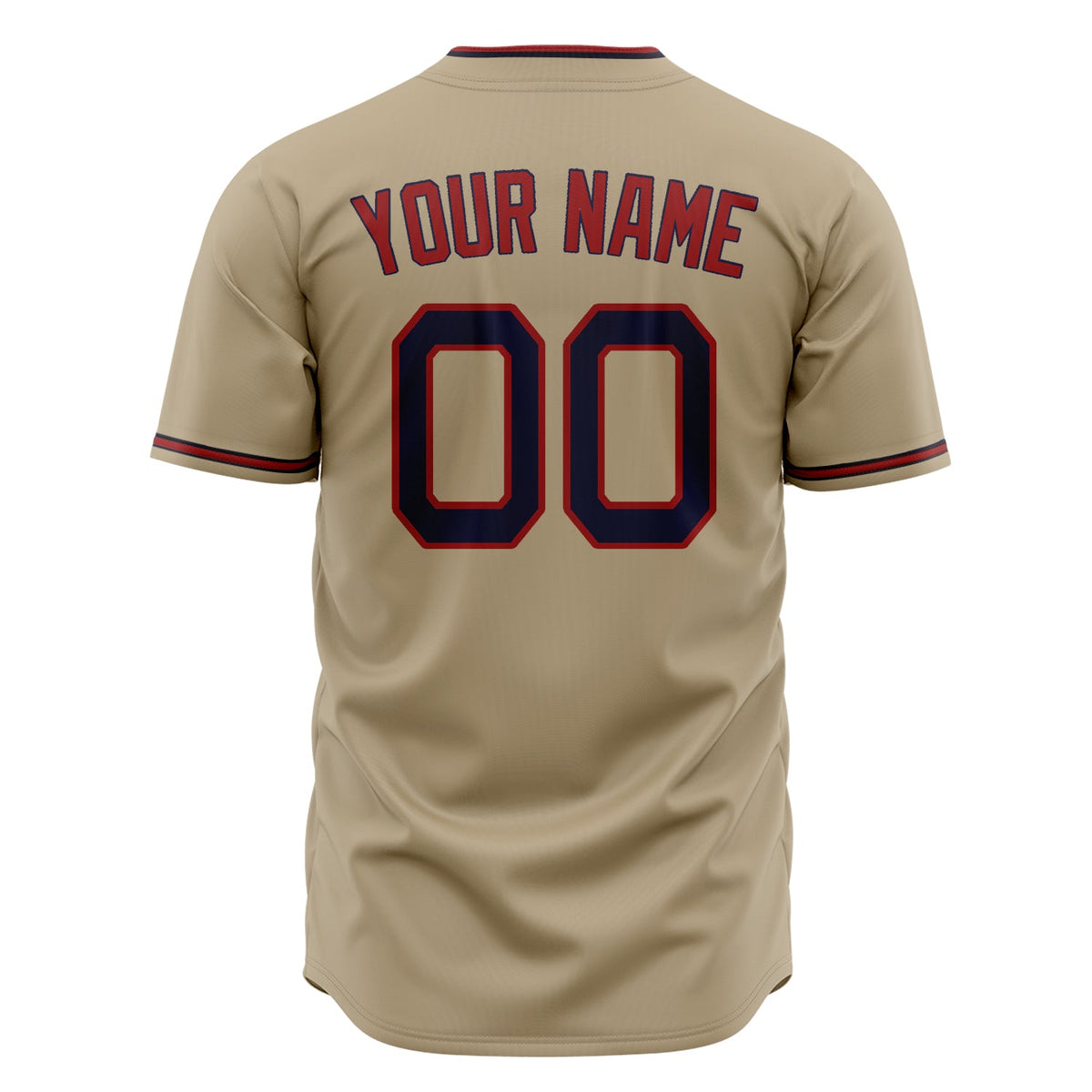 Custom Sand Baseball Jersey (With Navy Color)